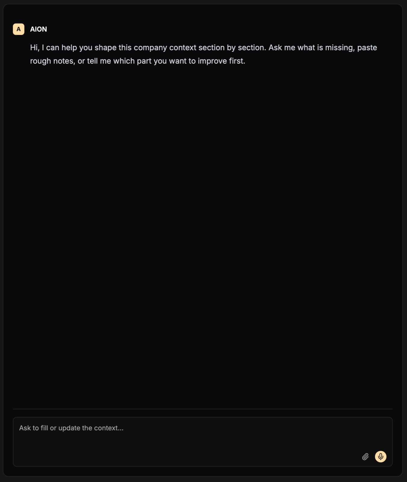 Company Context - AI dopytuje o brakujące informacje